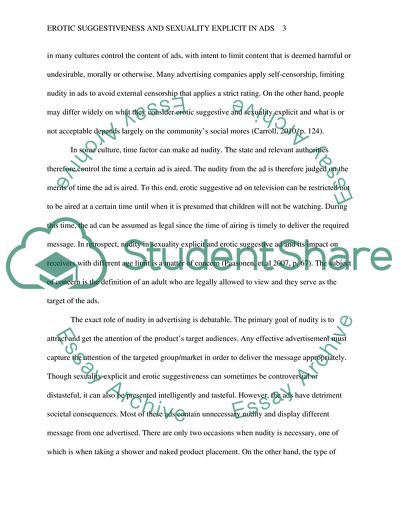 Erotic Suggestiveness and Sexuality Explicit in Ads