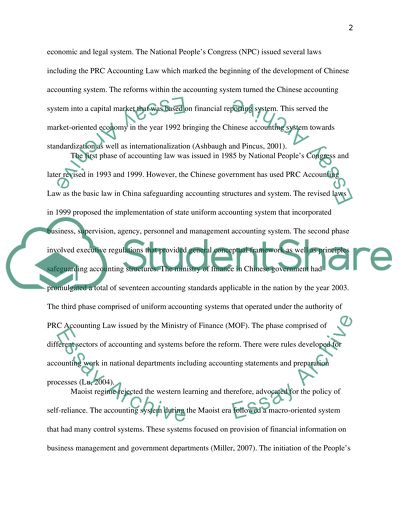 Accounting Systems and Structure in China