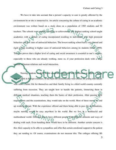 The Impact of Culture on Caring