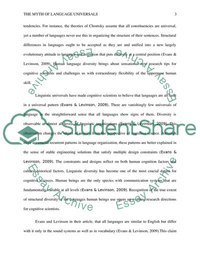 Analysis of The Myth of Language Universals Article