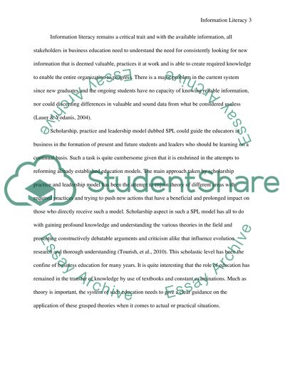 How Information Literacy Influences Scholarship, Practice, and Leadership in Education