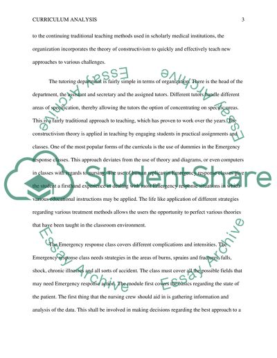 Curriculum Analysis: Emergency Nursing in Diverse Population