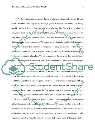 Individual Sales Flowchart Activities Analysis