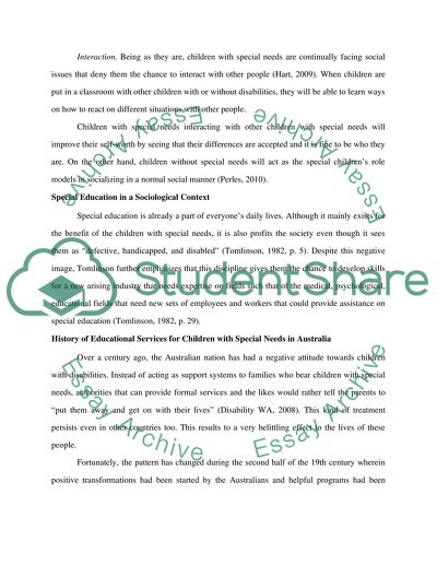 Children with special needs in Australia