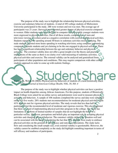 Analysis of Articles about Physical Activity of College Students