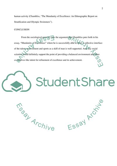 Chambliss arguments in Mudanity of Excellence