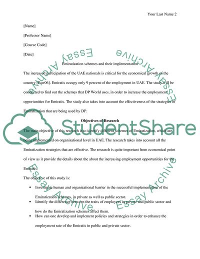 Schemes of Emiratization Implemented on Organizational Level in UAE