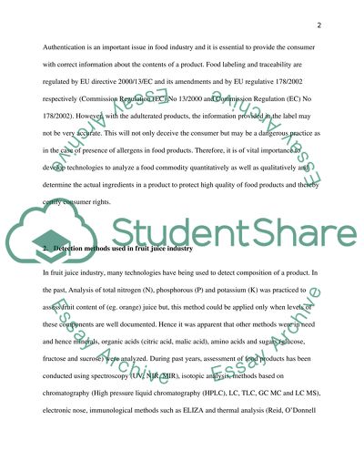 Fruit Content of Cider Using DNA Methodology