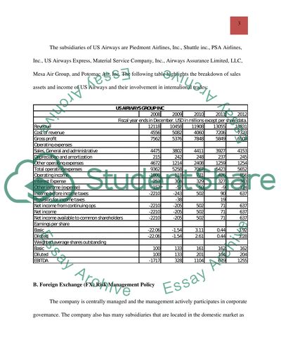 CORPORATE RESEARCH PAPER about US airways