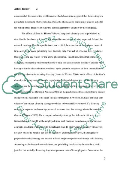 LEGAL ASPECTS OF DIVERSITY ARTICLE REVIEW