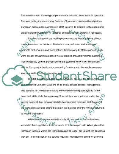 Services Marketing: Company X