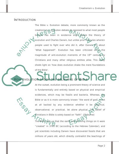 Creationism v. Evolution