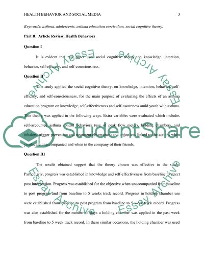 Health behavior and social media