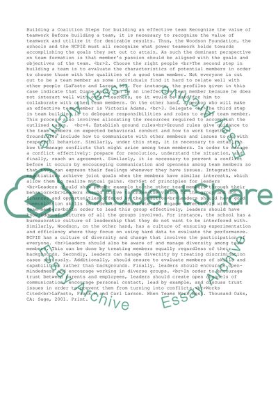 Management case study: Building a Coalition