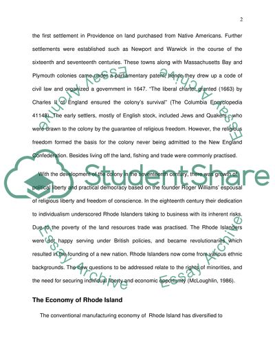 Early Colonization and Development of Rhode Island