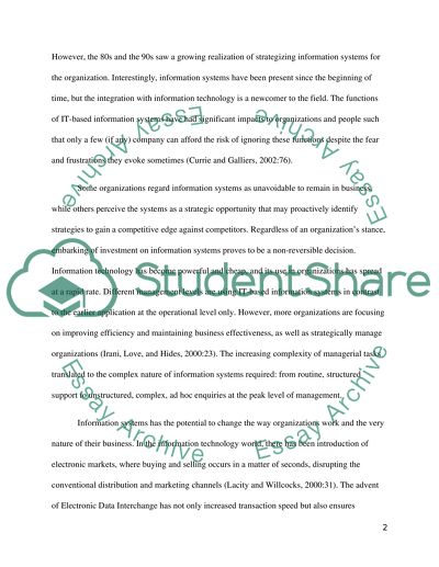 The Strategic Role of Global Information Systems