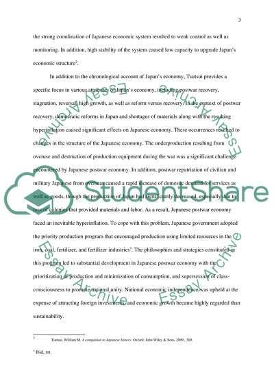 Critique of an Article - Postwar Japanese Economy