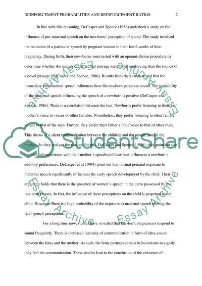 Reinforcement Probabilities and Ratios Based on Baseline Probabilities