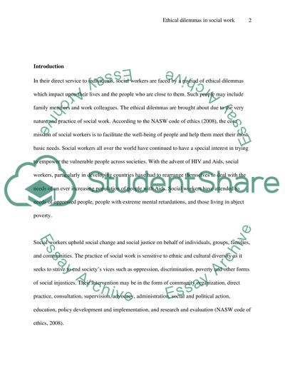 Social work essay examples