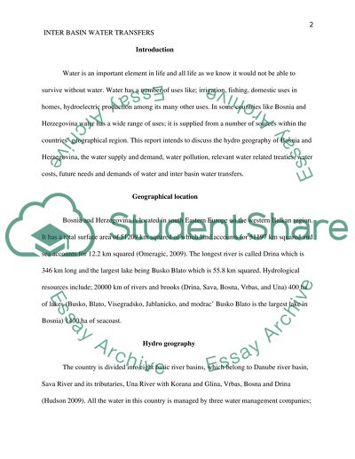 Inter Basin Water Transfers