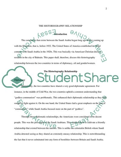 Historiography of Americas relationship to Saudi Arabia
