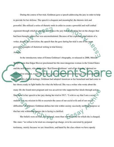 Emma Goldman and Anarchist Movement