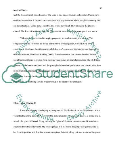Social Learning Theory and Media Effect