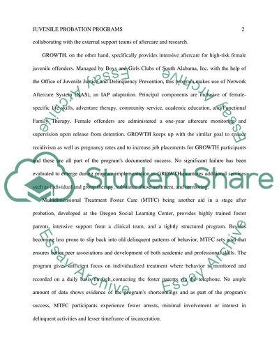 Juvenile Probation Programs