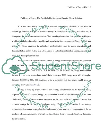 Problems of Energy Use