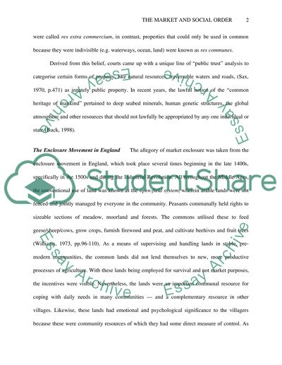 The Market and Social Order