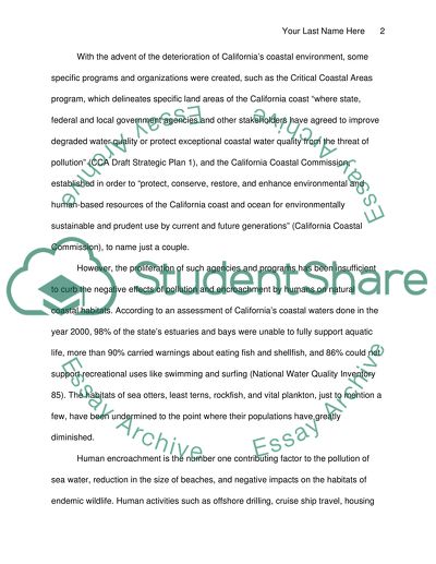 Pollution and Encroachment of Coastal Habitats in California