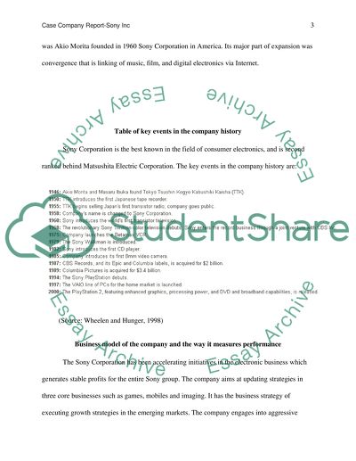 Case Company Report-Sony Inc