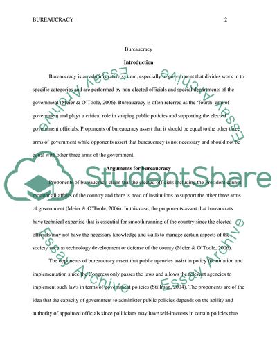 Arguments for and against Bureaucracy