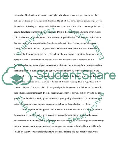 Gender Discrimination Issues