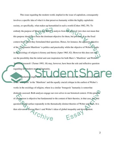 The Marxist and Weberian Treatise of Global Inequality and Development