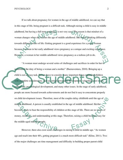 Pregnancy during Middle Adult Years