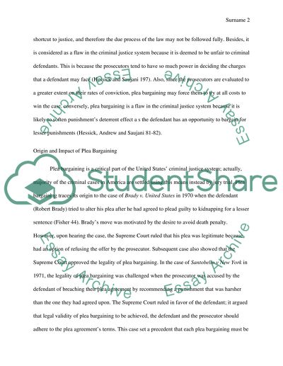 Plea Bargaining - A Flaw in the Criminal Justice System in the United States