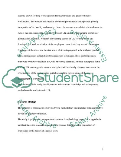 Influence of Stress Factors at the Working Place