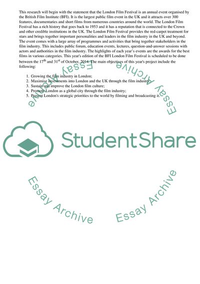 The sponsorship strategy for the BFIs London Film Festival