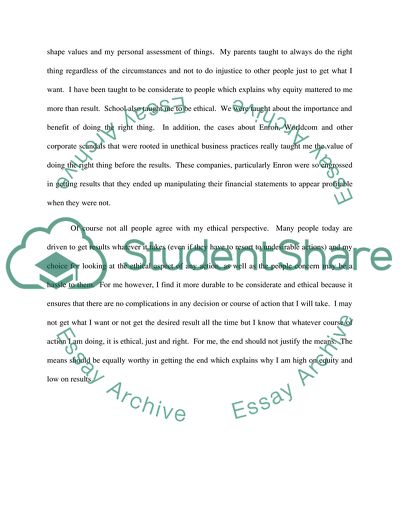 Ethics Awareness Inventory Analysis