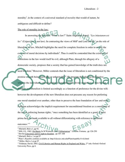 Philosophy Case Comment: Varieties of Liberalism