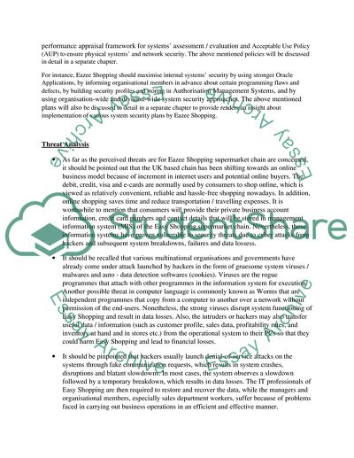 Information Security Strategy of IT Department at Eazee Shopping