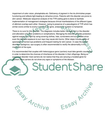 Rare Genetic Problem: Oculocutaneous Albinism