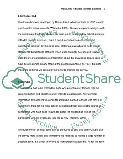 Measuring Attitudes Towards Exercise Among Secondary School Students