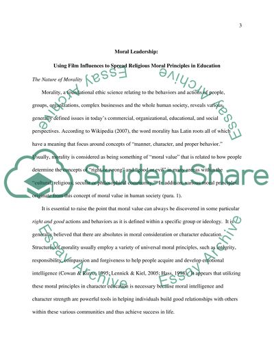 Essay Samples For High School Students Moral Leadership Using Film Influences To Spread Religion Moral Principles In Education English Essay Writing Examples also English Essays Moral Leadership Using Film Influences To Spread Religion Moral Essay English Short Essays