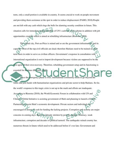 Humanitarian Action - Haiti Earthquake