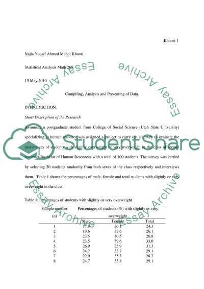 Statistical Analysis Math