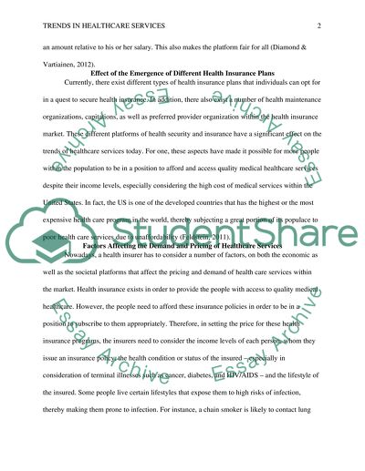 Trends in healthcare services