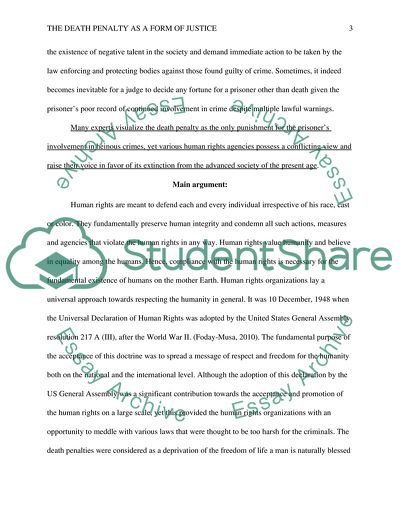 The Death Penalty As a Form of Justice