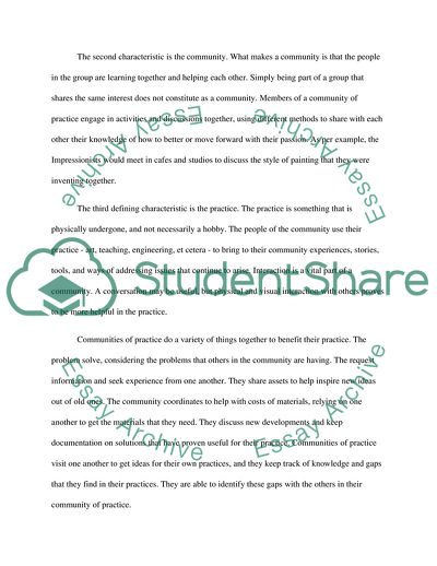 Communities of Practice Issues